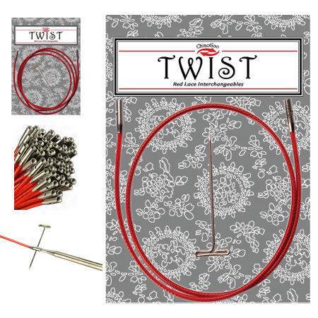 ChiaoGoo Twist Red Lace Interchangeable Cables 14 inch-Mini