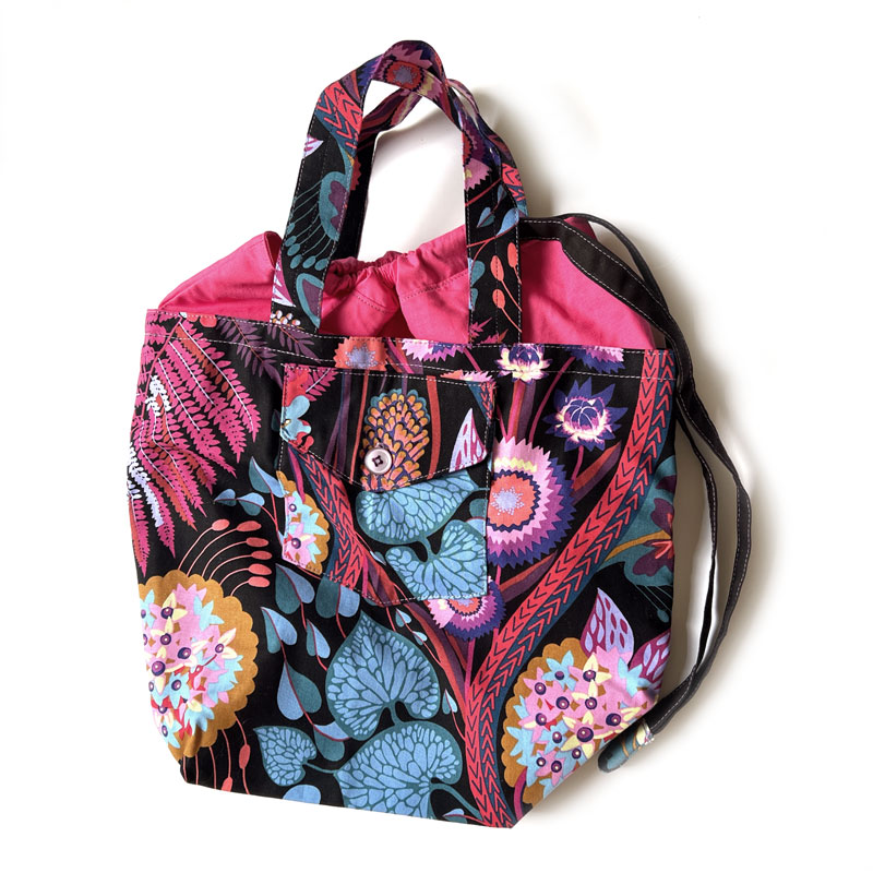 Black with Flowers Project Bag | Sewn by Sara